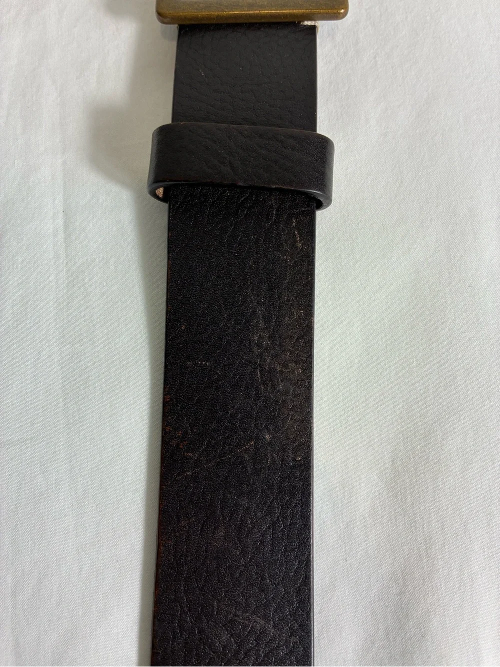 Volpi Concerie Mens Belt Genuine Leather from Italy Chocolate Brown Brass Buckle